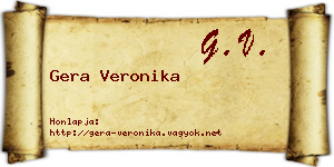 Gera Veronika névjegykártya